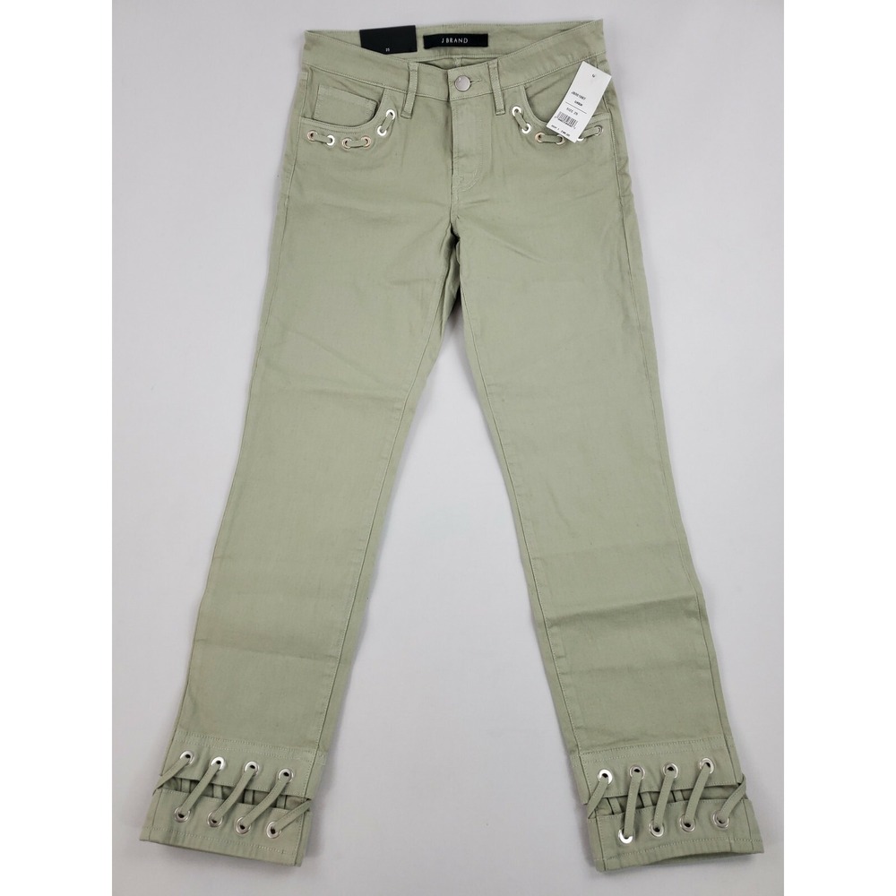 J Brand women pants mid rise crop skinny JB001997 Gibson green olive 25 $248